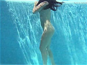 Jessica Lincoln puny tatted Russian nubile in the pool